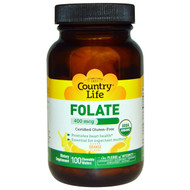 3 PACK of Country Life Folate Orange -- 400 mcg - 100 Chewable Wafers