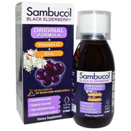 Sambucol, Black Elderberry, Original Formula, Vitamin C Plus Zinc, Syrup, 4 fl oz (120 ml)