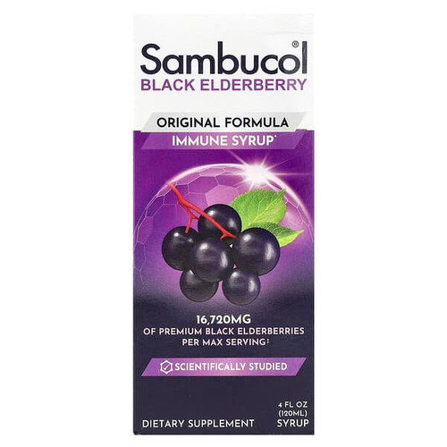 <img alt="Sambucol, Black Elderberry Immune Syrup, Original Formula, 4 fl oz (120 ml)" title="Sambucol, Black Elderberry Immune Syrup, Original Formula, 4 fl oz (120 ml),896116001105"