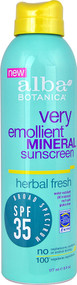 Alba Botanica Very Emollient Mineral Sunscreen SPF 35 Herbal Fresh - 6 fl oz