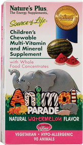 Natures Plus, Animal Parade Childrens Chewable Multi-Vitamin and Mineral,  Natural Watermelon - 90 Chewables