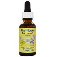Flower Essence Services, Five-Flower Formula, Flower Essence Combination, Non-Alcohol, 1 fl oz (30 ml)
