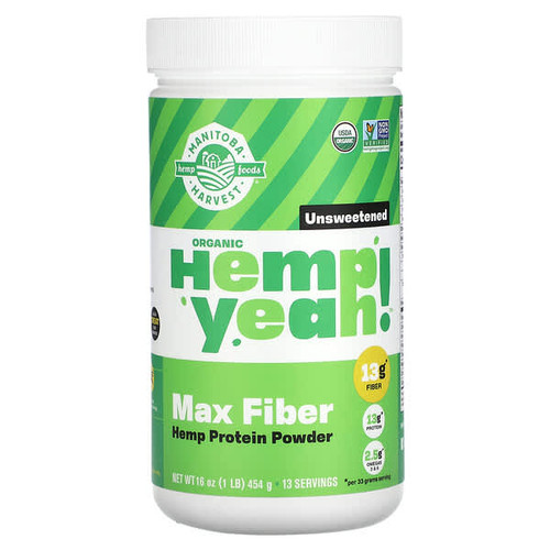 <img alt="Manitoba Harvest, Organic Hemp Yeah Max Fiber Hemp Protein Powder, Unsweetened, 1 lb (454 g)" title="Manitoba Harvest, Organic Hemp Yeah Max Fiber Hemp Protein Powder, Unsweetened, 1 lb (454 g),697658202018"