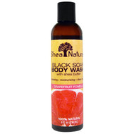 Shea Natural, Black Soap Body Wash, With Shea Butter, Grapefruit Pomelo, 8 fl oz (236 ml)