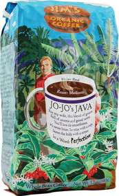 Jims Organic Coffee Whole Bean Medium Light Roast Jo-Jos Java -- 12 oz