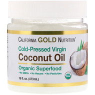 California Gold Nutrition, Cold-Pressed Organic Virgin Coconut Oil, 16 fl oz (473 ml)