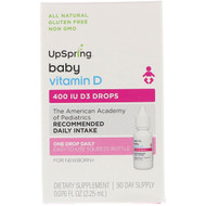 UpSpring, Vitamin D3 Drops, Baby, 400 IU, 0.076 fl oz (2.25 ml)