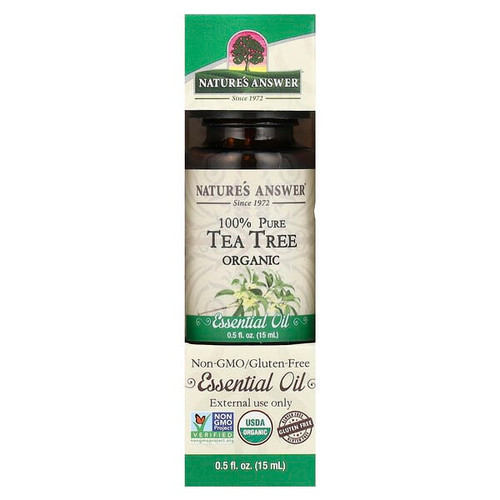<img alt="Natures Answer, 100% Pure Organic Essential Oil, Tea Tree, 0.5 fl oz (15 ml)" title="Natures Answer, 100% Pure Organic Essential Oil, Tea Tree, 0.5 fl oz (15 ml),083000266805"