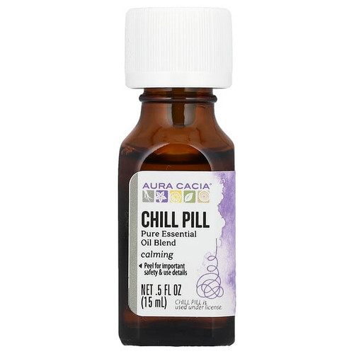<img alt="Aura Cacia, Pure Essential Oil Blend, Chill Pill, 0.5 fl oz (15 ml)" title="Aura Cacia, Pure Essential Oil Blend, Chill Pill, 0.5 fl oz (15 ml),051381881184"