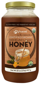 3 PACK of Vitaco Certified Organic Raw & Unfiltered Honey U.S. Grade A - Non GMO -- 32 oz (2 lbs) 907 g