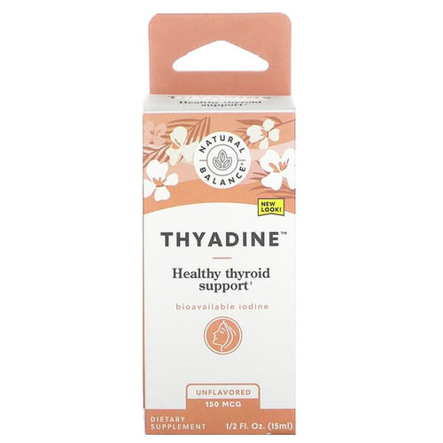 <img alt="Natural Balance, Thyadine, Healthy Thyroid Support, Unflavored, 150 mcg, 0.5 fl oz (15 ml)" title="Natural Balance, Thyadine, Healthy Thyroid Support, Unflavored, 150 mcg, 0.5 fl oz (15 ml),047868006973"