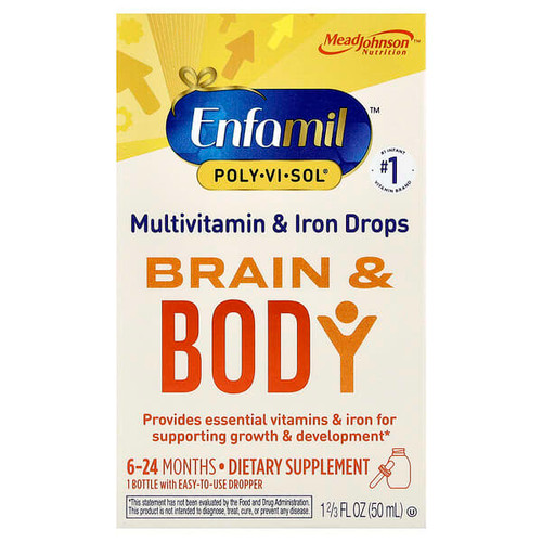 <img alt="Enfamil, Poly·Vi·Sol , Brain & Body, Multivitamin & Iron Drops, 6-24 Months, 1 2-3 fl oz (50 ml)" title="Enfamil, Poly·Vi·Sol , Brain & Body, Multivitamin & Iron Drops, 6-24 Months, 1 2-3 fl oz (50 ml),300870405012"