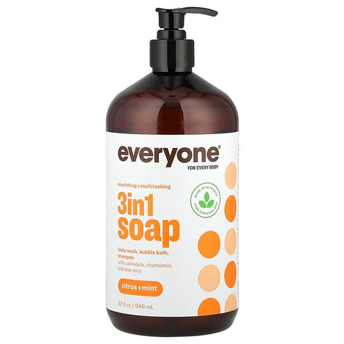 <img alt="Everyone, 3 in 1 Soap, Citrus + Mint, 32 fl oz (946 ml)" title="Everyone, 3 in 1 Soap, Citrus + Mint, 32 fl oz (946 ml),636874121505"