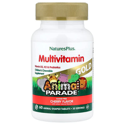 <img alt="NaturesPlus, Animal Parade Gold, Childrens Chewable Multivitamin, Cherry, 60 Animal-Shaped Tablets" title="NaturesPlus, Animal Parade Gold, Childrens Chewable Multivitamin, Cherry, 60 Animal-Shaped Tablets,097467299313"