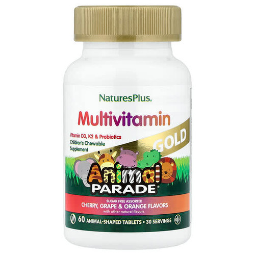 <img alt="NaturesPlus, Animal Parade Gold, Childrens Chewable Multivitamin, Cherry, Grape & Orange, 60 Animal-Shaped Tablets" title="NaturesPlus, Animal Parade Gold, Childrens Chewable Multivitamin, Cherry, Grape & Orange, 60 Animal-Shaped Tablets,097467299276"