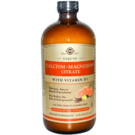 Solgar, Liquid Calcium Magnesium Citrate with Vitamin D3, Natural Orange Vanilla, 16 fl oz (473 ml)