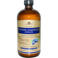 Solgar, Liquid Calcium Magnesium Citrate with Vitamin D3, Natural Blueberry, 16 fl oz (473 ml)