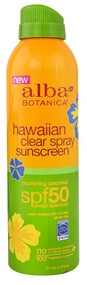 3 PACK of Alba Botanica Hawaiian Clear Spray Sunscreen SPF 50 Coconut -- 6 fl oz