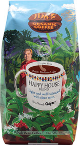 Jims Organic Coffee Whole Bean Happy House Blend -- 12 oz