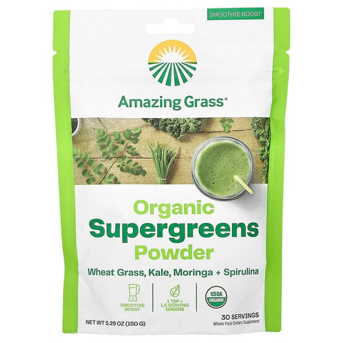 <img alt="Amazing Grass, Organic Supergreens Powder, 5.29 oz (150 g)" title="Amazing Grass, Organic Supergreens Powder, 5.29 oz (150 g),829835006489"