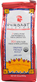 3 PACK of Puroast Organic Low Acid Ground Coffee French Roast -- 12 oz