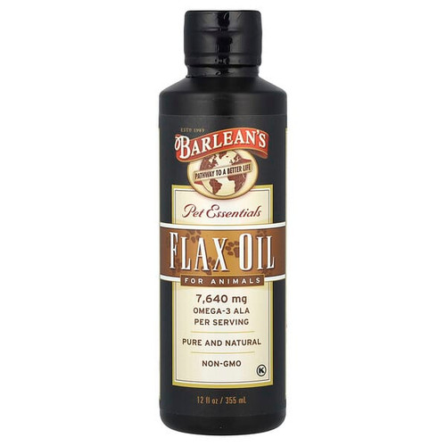 <img alt="Barleans, Pet Essentials, Flax Oil For Animals, 12 fl oz (355 ml)" title="Barleans, Pet Essentials, Flax Oil For Animals, 12 fl oz (355 ml),705875200011"