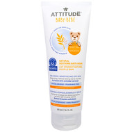 ATTITUDE, Sensitive Skin Care, Baby, Natural Soothing Bath Soak, Fragrance Free, 6.7 fl oz (200 ml)