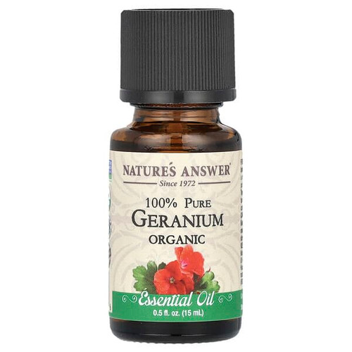 <img alt="Natures Answer, 100% Pure Organic Essential Oil, Geranium, 0.5 fl oz (15 ml)" title="Natures Answer, 100% Pure Organic Essential Oil, Geranium, 0.5 fl oz (15 ml),083000266256"