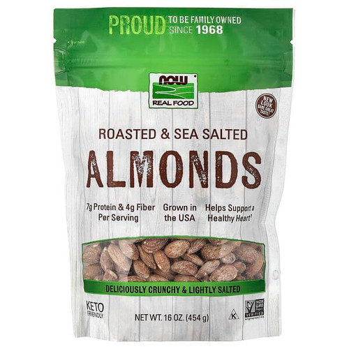 <img alt="NOW Foods, Real Food, Almonds, Roasted & Sea Salted, 16 oz (454 g)" title="NOW Foods, Real Food, Almonds, Roasted & Sea Salted, 16 oz (454 g),733739070098"