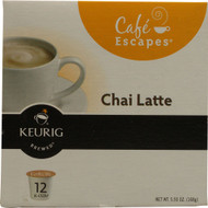 Green Mountain Coffee, Cafe Escapes Tea,  Chai Latte - 12 K-Cups