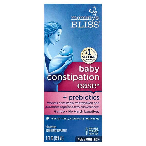 <img alt="Mommys Bliss, Baby Constipation Ease + Prebiotics, Age 6 Months+, 4 fl oz (120 ml)" title="Mommys Bliss, Baby Constipation Ease + Prebiotics, Age 6 Months+, 4 fl oz (120 ml),679234055317"