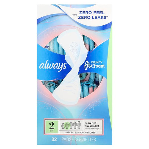 <img alt="Always, Infinity Flex Foam with Flexi-Wings, Size 2, Heavy Flow, Unscented, 32 Pads" title="Always, Infinity Flex Foam with Flexi-Wings, Size 2, Heavy Flow, Unscented, 32 Pads,037000117179"