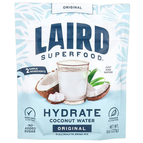 <img alt="Laird Superfood, Hydrate, Coconut Water, Original, 8 oz (227 g)" title="Laird Superfood, Hydrate, Coconut Water, Original, 8 oz (227 g),855694006575"