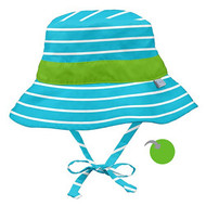 i play Inc., Classic Reversible Bucket Sun Protection Hat, 9-12 Months, Aqua Stripe