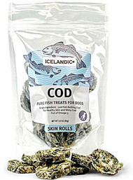 Icelandic Plus Cod Skin Rolls Dog Treat -- 3 oz