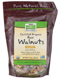 Now Foods, Real Food, Certified Organic Raw Walnuts, Unsalted, 12 oz (340 g)