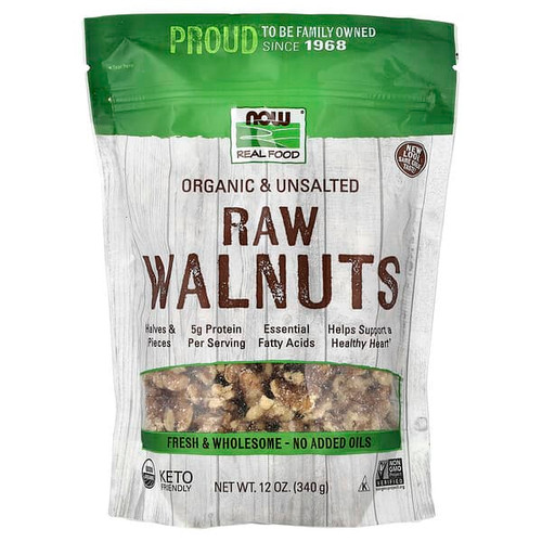<img alt="NOW Foods, Real Food, Organic Raw Walnuts, Unsalted, 12 oz (340 g)" title="NOW Foods, Real Food, Organic Raw Walnuts, Unsalted, 12 oz (340 g),733739070746"