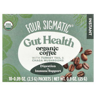 <img alt="Four Sigmatic, Gut Health, Organic Instant Coffee with Turkey Tail & Chaga Mushrooms, Medium Roast, 10 Packets, 0.09 oz (2.5 g)" title="Four Sigmatic, Gut Health, Organic Instant Coffee with Turkey Tail & Chaga Mushrooms, Medium Roast, 10 Packets, 0.09 oz (2.5 g),4897039310721"
