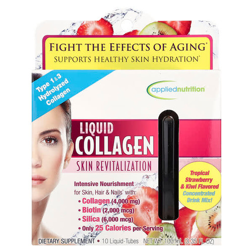 <img alt="Applied Nutrition, Liquid Collagen, Skin Revitalization, Tropical Strawberry & Kiwi, 10 Liquid-Tubes, 3.35 fl oz (100 ml)" title="Applied Nutrition, Liquid Collagen, Skin Revitalization, Tropical Strawberry & Kiwi, 10 Liquid-Tubes, 3.35 fl oz (100 ml),710363578374"