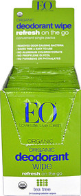 EO Essential Oil Products Organic Deodorant Wipe Tea Tree -- 24 Wipes