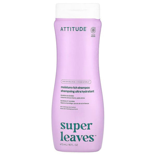 <img alt="ATTITUDE, Super Leaves, Moisture Rich Shampoo, Quinoa & Jojoba, 16 fl oz (473 ml)" title="ATTITUDE, Super Leaves, Moisture Rich Shampoo, Quinoa & Jojoba, 16 fl oz (473 ml),626232110074"