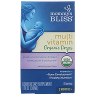 Mommys Bliss, Multivitamin, Organic Drops, 2 Months+, Natural Grape Flavor , 1 fl oz (30 ml)