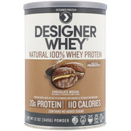 Designer Protein Natural 100% Whey Protein Powder Chocolate Mocha -- 12 oz