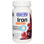 Yum-Vs, Iron, with Vitamin C, Grape Flavor, 60 Jellies