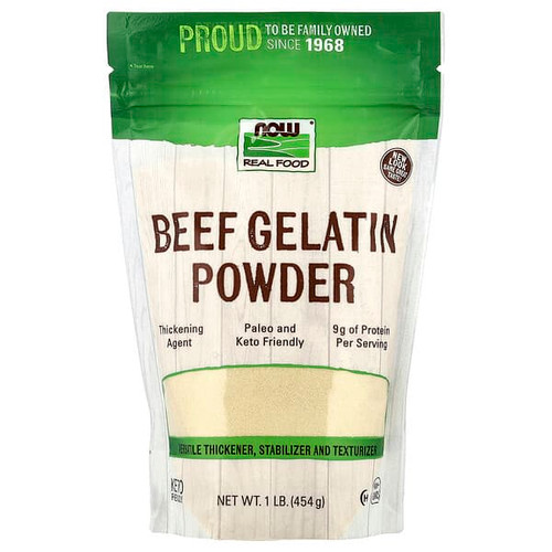 <img alt="NOW Foods, Real Food, Beef Gelatin Powder, 1 lb (454 g)" title="NOW Foods, Real Food, Beef Gelatin Powder, 1 lb (454 g),733739065094"