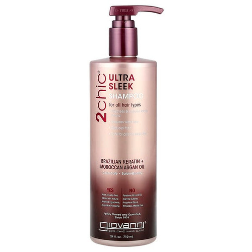 <img alt="Giovanni, 2chic, Ultra Sleek Shampoo, For All Hair Types, Brazilian Keratin + Moroccan Argan Oil, 24 fl oz (710 ml)" title="Giovanni, 2chic, Ultra Sleek Shampoo, For All Hair Types, Brazilian Keratin + Moroccan Argan Oil, 24 fl oz (710 ml),716237184115"