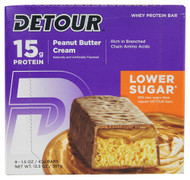 Detour Bar Lower Sugar Whey Protein Bar Peanut Butter Cream - 9 Bars
