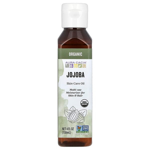 <img alt="Aura Cacia, Organic, Skin Care Oil, Jojoba, 4 fl oz (118 ml)" title="Aura Cacia, Organic, Skin Care Oil, Jojoba, 4 fl oz (118 ml),051381906085"