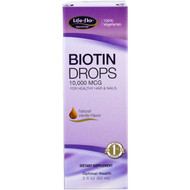 Life-flo, Biotin Drops, For Healthy Hair & Nails, Natural Vanilla Flavor, 10,000 mcg, 2 fl oz (60 ml)