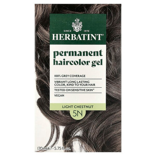 <img alt="Herbatint, Permanent Haircolor Gel, 5N Light Chestnut, 5.75 oz (170 ml)" title="Herbatint, Permanent Haircolor Gel, 5N Light Chestnut, 5.75 oz (170 ml),666248001041"